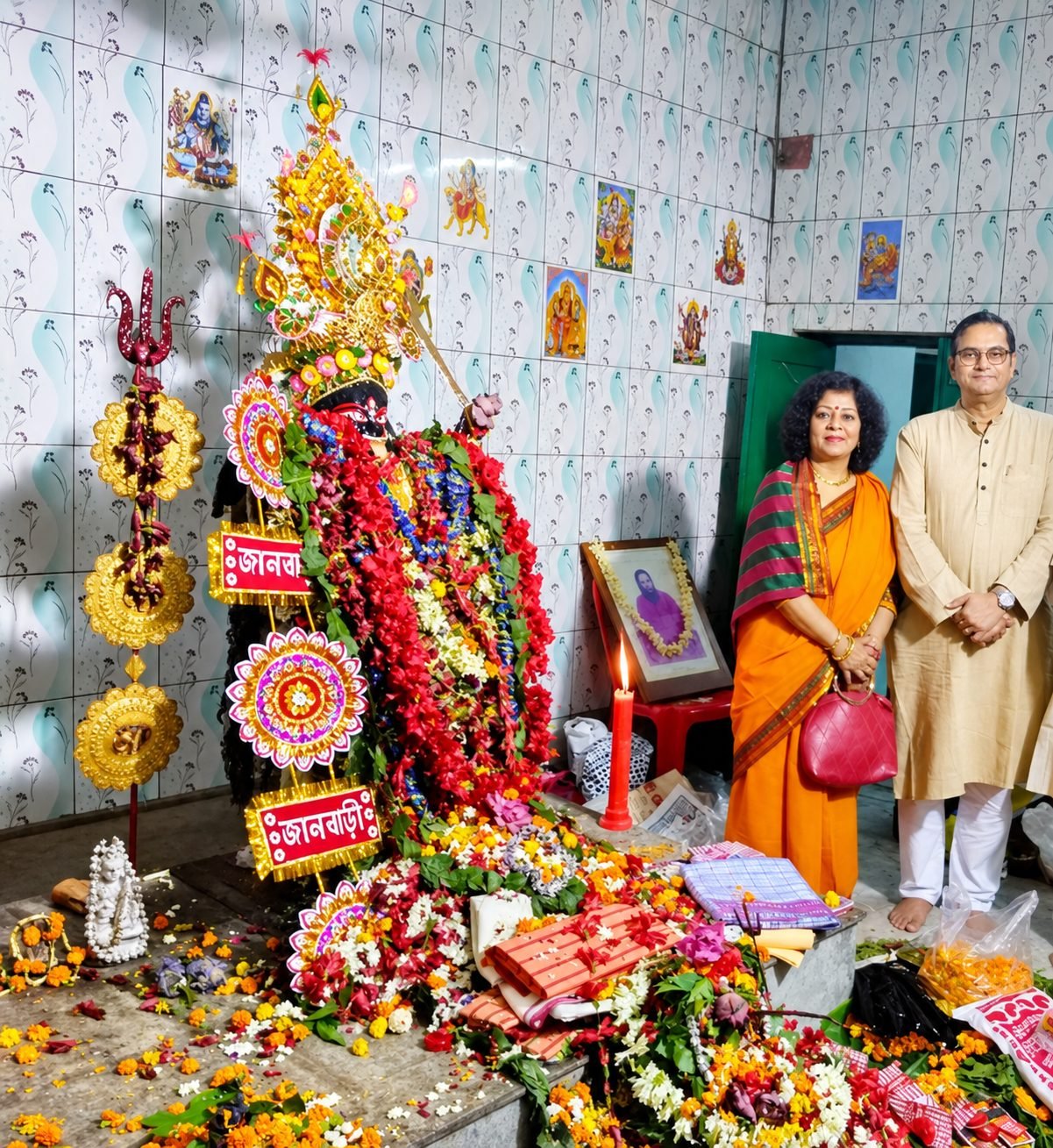 Devotees at evening worship